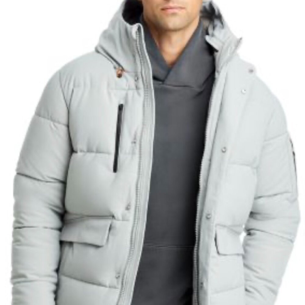 Save the Duck Mens FOREST GRAY QUILTED Parka Jacket Size S